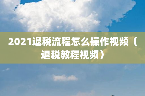 2021退税流程怎么操作视频（退税教程视频）