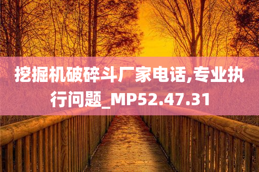 挖掘机破碎斗厂家电话,专业执行问题_MP52.47.31