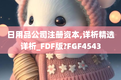 日用品公司注册资本,详析精选详析_FDF版?FGF4543