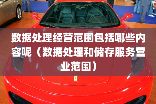 数据处理经营范围包括哪些内容呢（数据处理和储存服务营业范围）