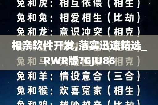 相亲软件开发,落实迅速精选_RWR版?GJU86