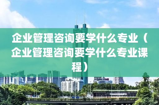 企业管理咨询要学什么专业（企业管理咨询要学什么专业课程）