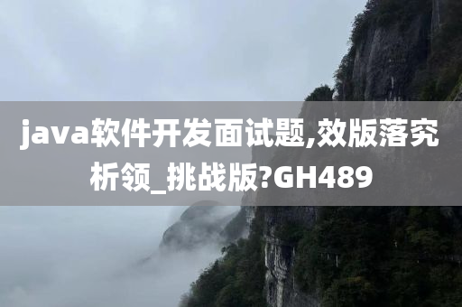 java软件开发面试题,效版落究析领_挑战版?GH489