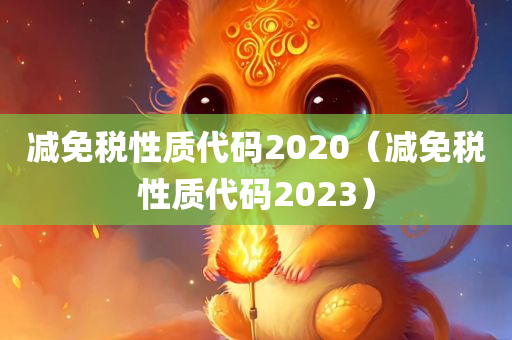 减免税性质代码2020（减免税性质代码2023）