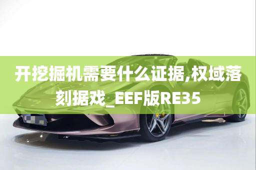 开挖掘机需要什么证据,权域落刻据戏_EEF版RE35