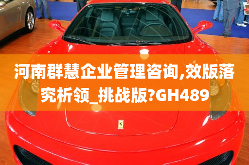 河南群慧企业管理咨询,效版落究析领_挑战版?GH489