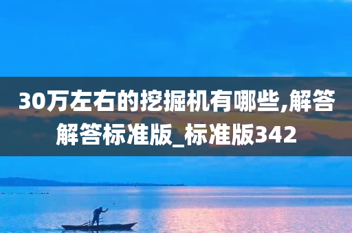 30万左右的挖掘机有哪些,解答解答标准版_标准版342