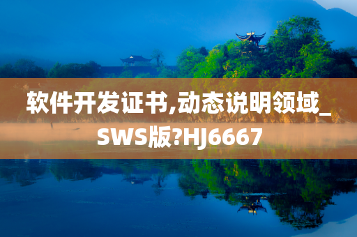 软件开发证书,动态说明领域_SWS版?HJ6667