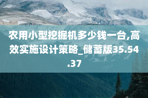 农用小型挖掘机多少钱一台,高效实施设计策略_储蓄版35.54.37