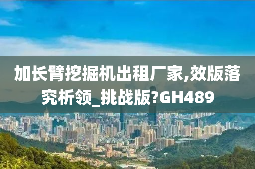 加长臂挖掘机出租厂家,效版落究析领_挑战版?GH489