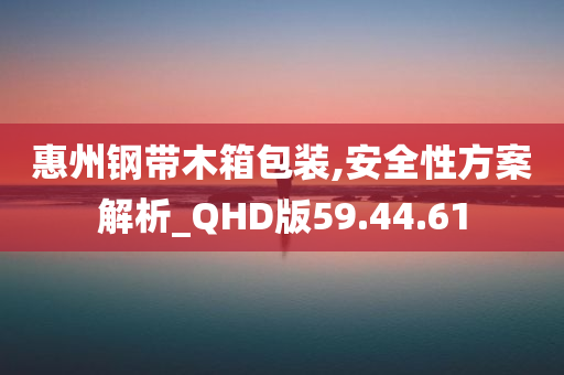 惠州钢带木箱包装,安全性方案解析_QHD版59.44.61