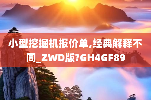 小型挖掘机报价单,经典解释不同_ZWD版?GH4GF89